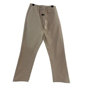 NWT Essentials Fear of God Women L Drawstring Relaxed Lounge Pants Beige Casual